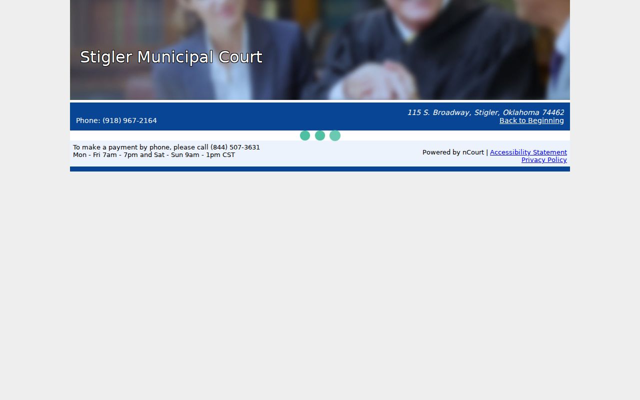 Stigler Municipal Court payment interface
