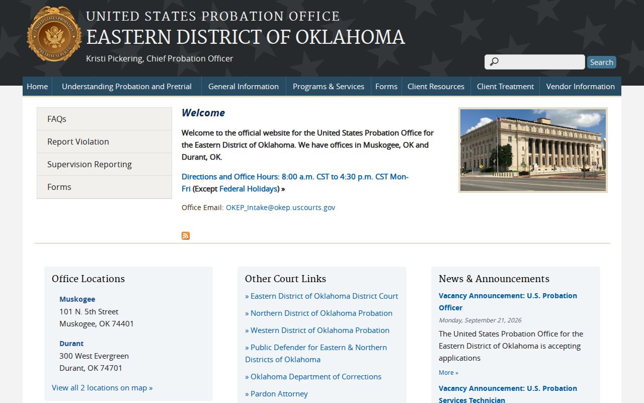 Eastern District of Oklahoma federal office information